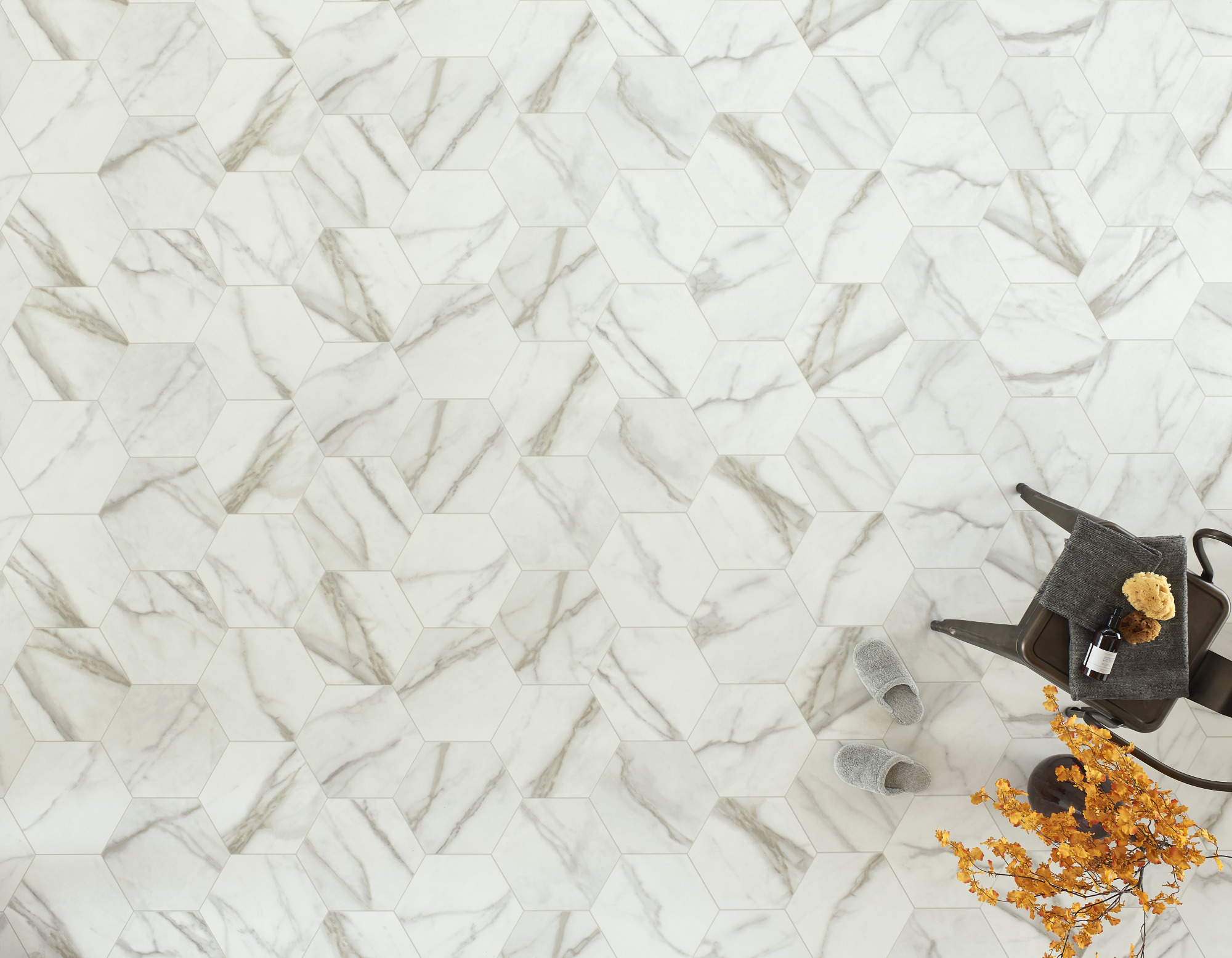 KARATNAページ Luxury Vinyl Sheet Gold Carrara Pearl 100471 | Mannington