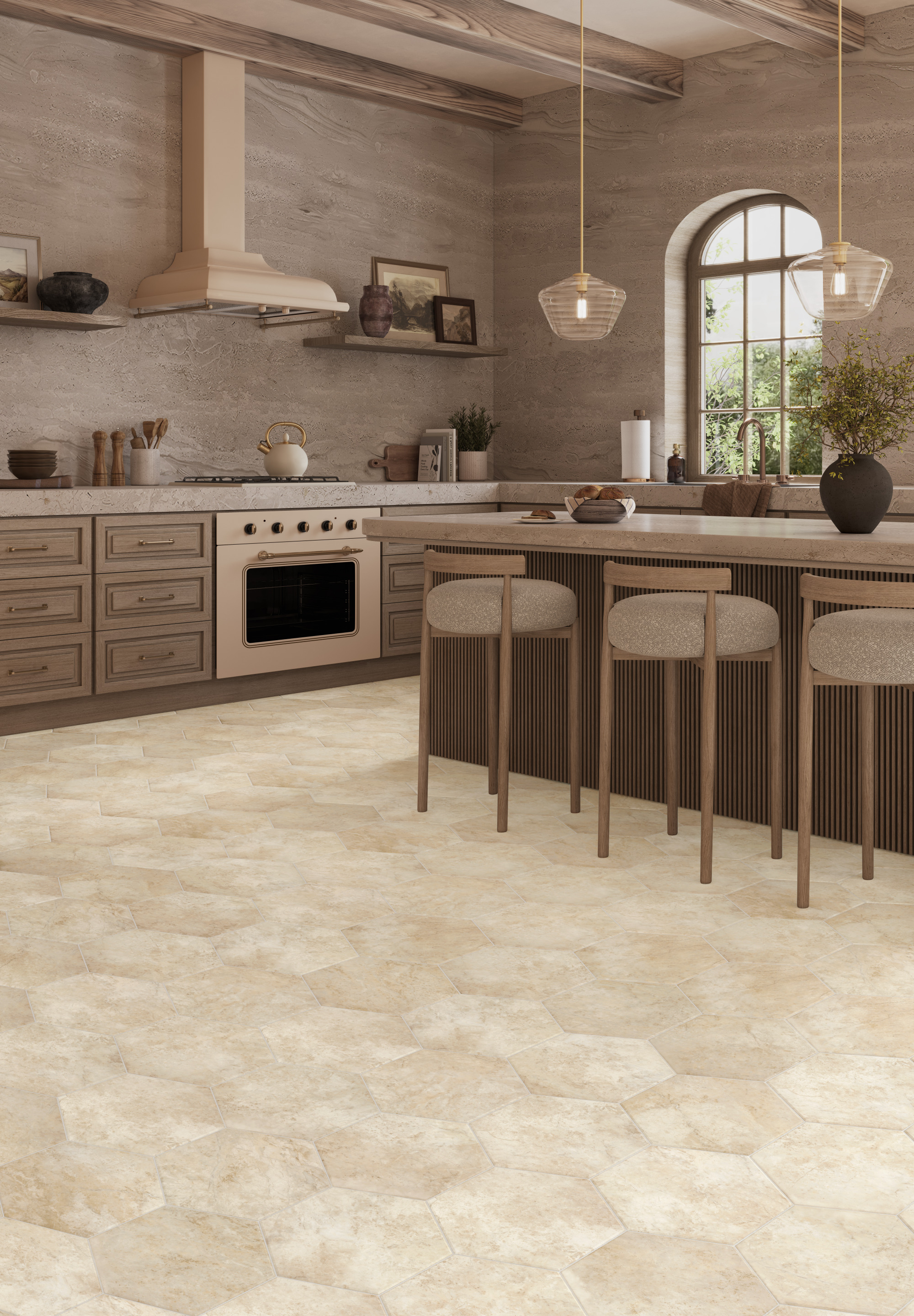 Luxury Vinyl ADURA®APEX Luxxe Hexagon Pearl APS201 | Mannington